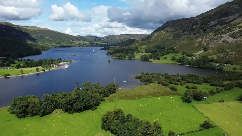 Drone shot of Lake Ullswater